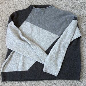 J. Crew color block mock neck sweater XL extra soft yarn